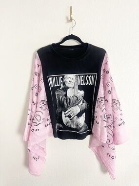 Willie, Janis, Lynyrd, Cash Custom Bandana Kimono Upcycle rework